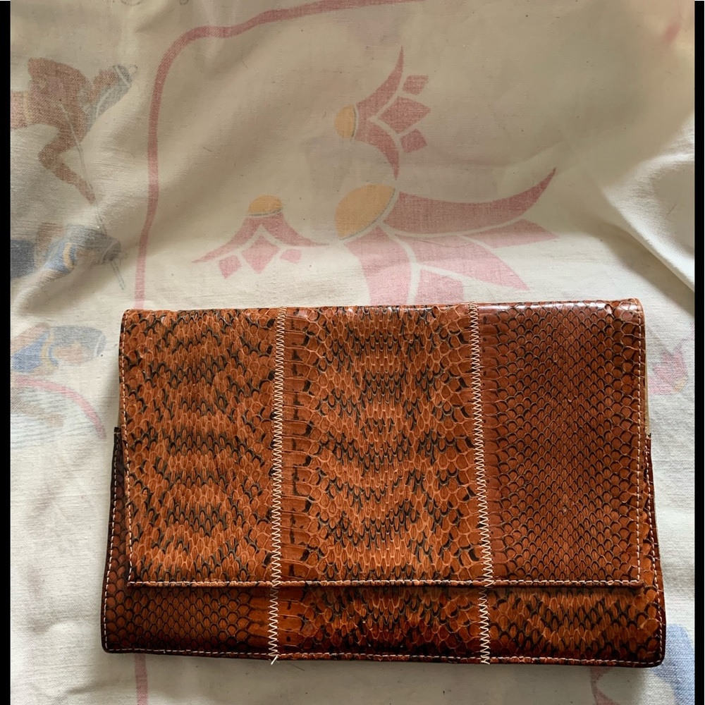 Vintage 1970’s Margolm snakeskin clutch handbag